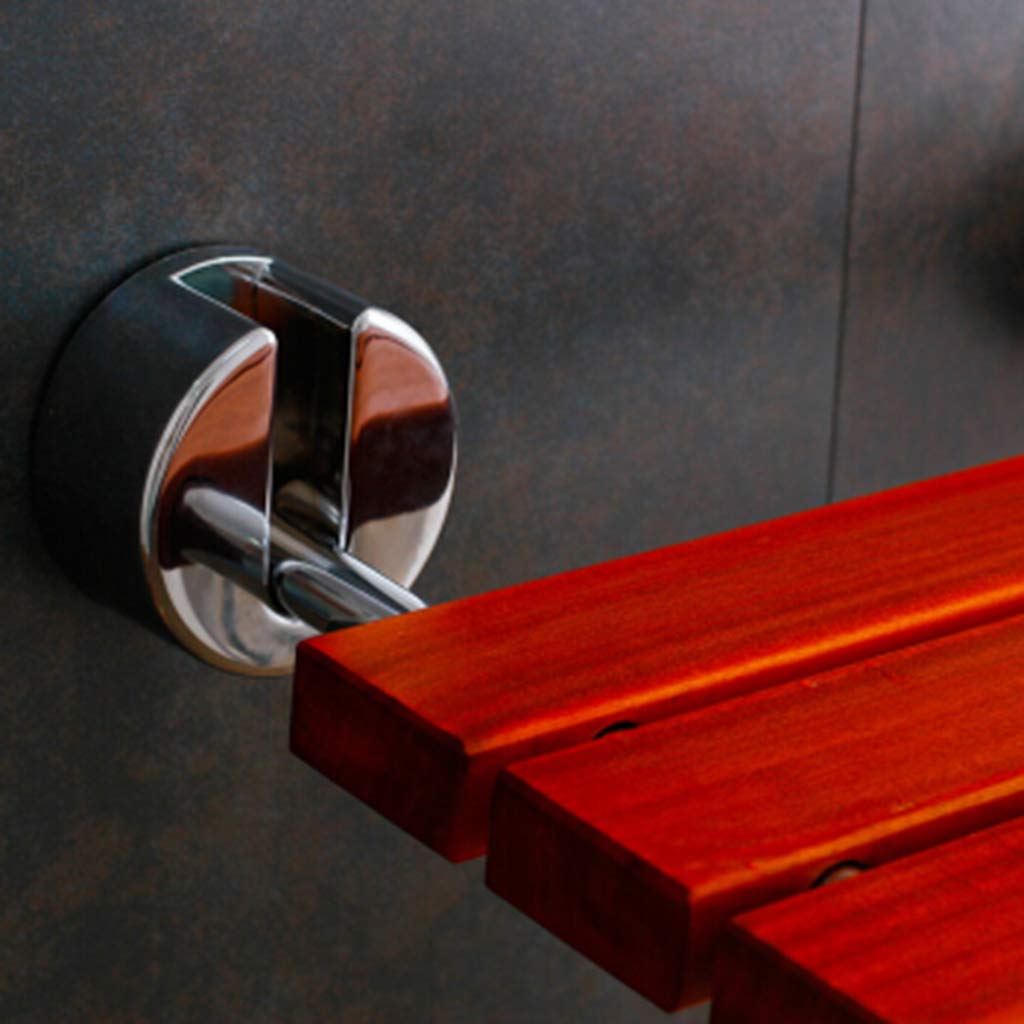 Asiento de Ducha Plegable Madera de Teca Banco de baño Taburete Montado en la Pared Asiento de bañera Base de Acero Inoxidable, Independencia y Estabilidad, para Ancianos discapacitados