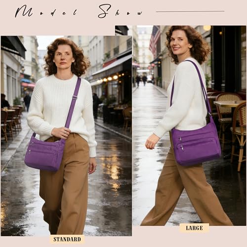 Image of VOLGANIK ROCK RFID Purses for Women Fabric Nylon Multi Pocket Crossbody Bag Ladies Travel Handbag