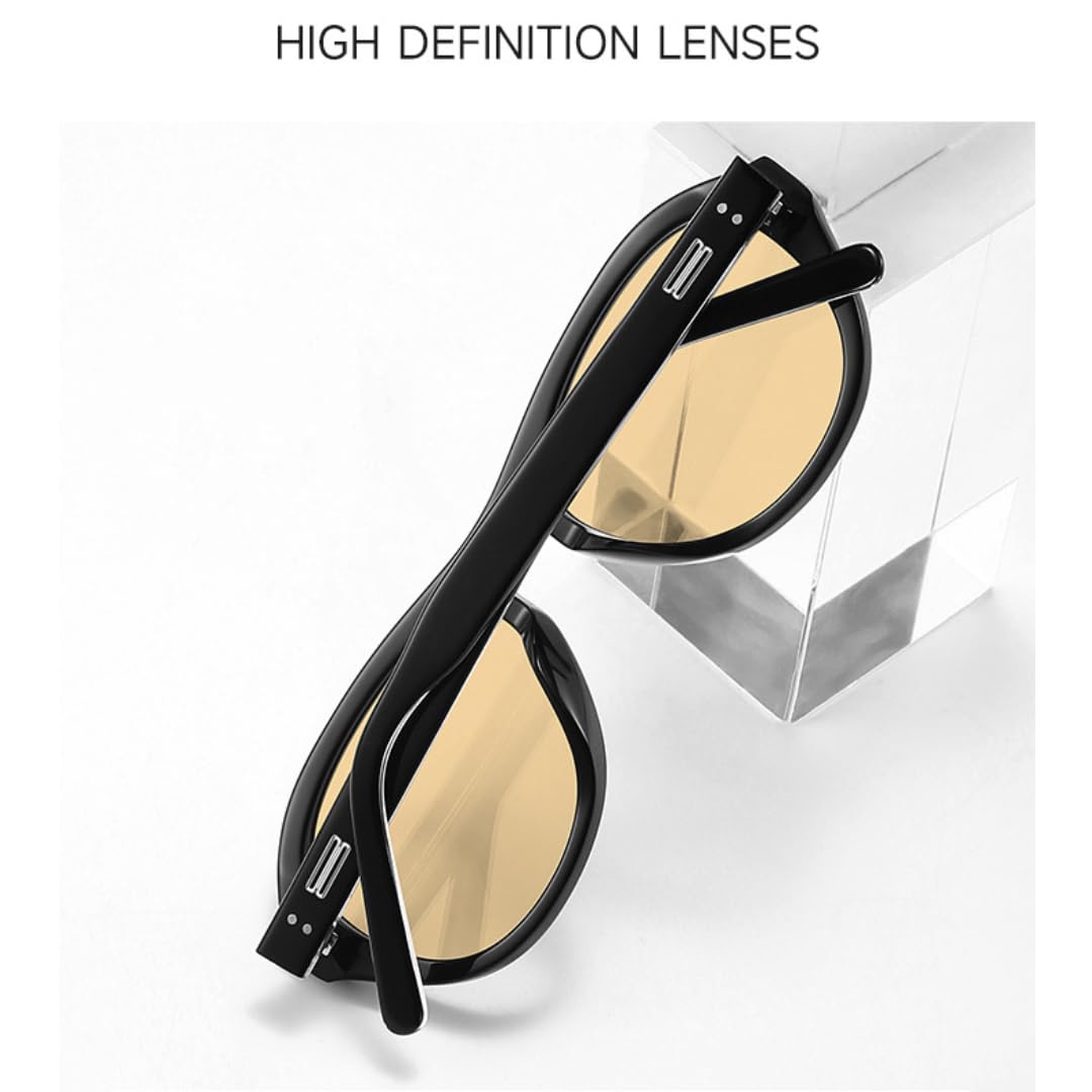 Occhiali da sole ovali con montatura in acetato e lenti spesse in nylon, alla moda con protezione UV400.