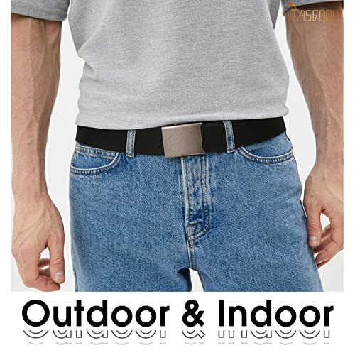 JASGOOD 3 Pack Unisex-Adult Military Web Belt Canvas Web Belt for Men Adjustable Cloth Fabric Belt with Metal Buckle2