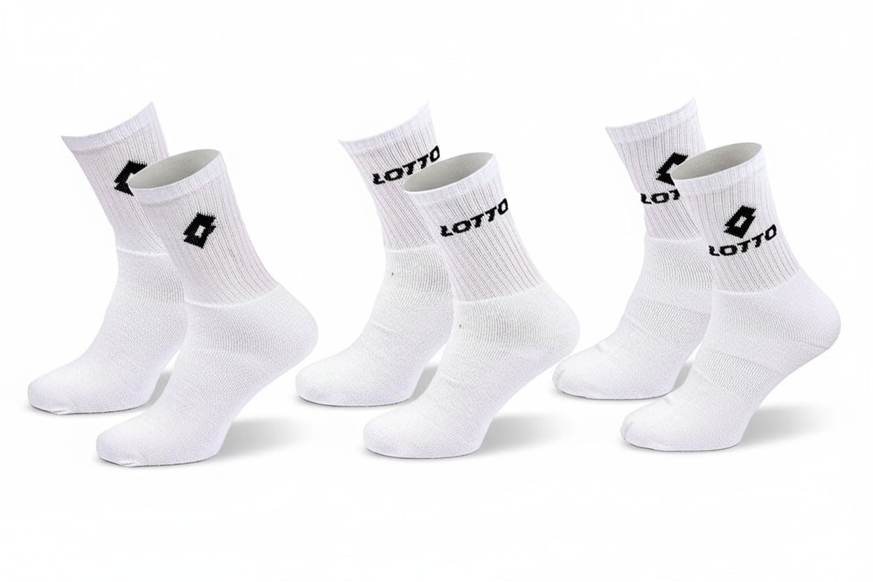 Lotto – Sparpack 20 + 1 Paar Herren-Sportsocken – Mitte der Wade – atmungsaktive Baumwolle, bequemer Halt, offizielles Logo