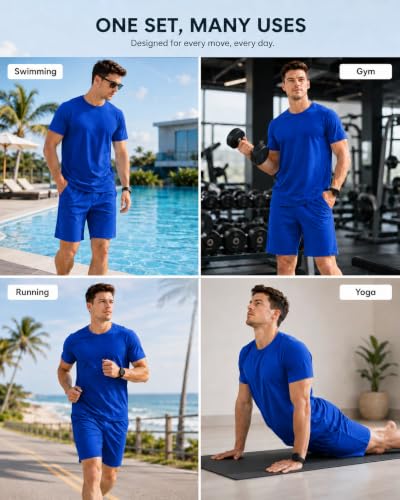 Image of Swimming Costume for Man | Co Ords for Men | Swim Suit for Men - Lightweight Quick Dry Beach & Gym Set Built to Water & Training
