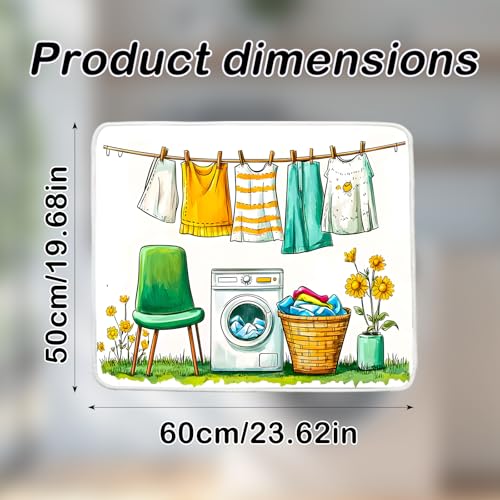 Image of Nuxovilar Solid Dryer Cover Top 23.6x19.7in Polyester Mat | Dryer cover top solid protector mat laundry room kitchen utility space dust (Solid)