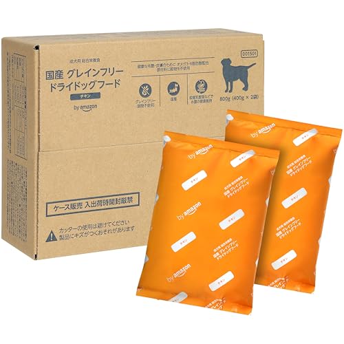 by Amazon グレインフリー ドライ ドッグフード チキン味 成犬用 800g (400g×2袋)【国産/総合栄養食】