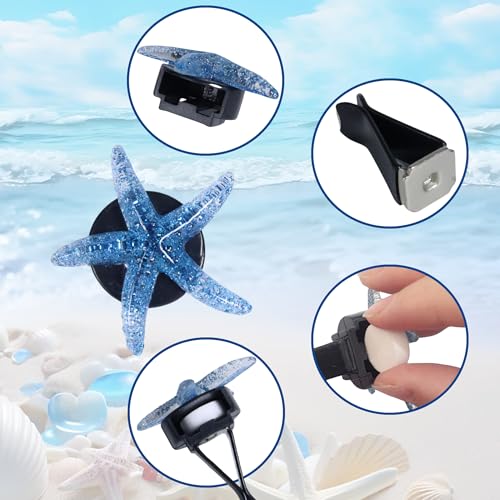 Image of 8Pcs Shell and Starfish Car Air Vent Clips, Colorful Ocean Series Car Air Freshener Vent Clip, Cute Car Interior Decoration Accessories(1.6inch /4cm)