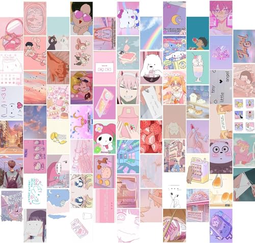 Image of Paper 70Pcs Danish Pastel Wall Collage Kit Aesthetic Pictures, Posters Matisse Wall Art Prints Preppy Room Decor 4 inchX6 inch For Teens Girls Women Dorm Bedroom (Kawaii Wall Collage Kit)