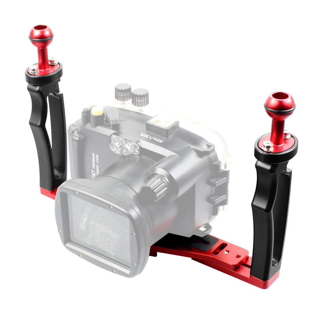 Uchwyt taca stabilizator Rig z wyzwalaczem migawki nurkowanie regulowany podwójny kompatybilny z GoPro Canon Nikon Sony podwodny wspornik obudowy