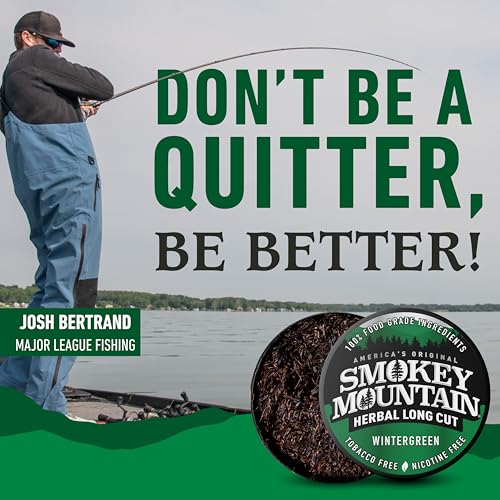 Image of Smokey Mountain Herbal Long Cut - Wintergreen - 10 Can Box - Tobacco Free and Nicotine Free Snuff