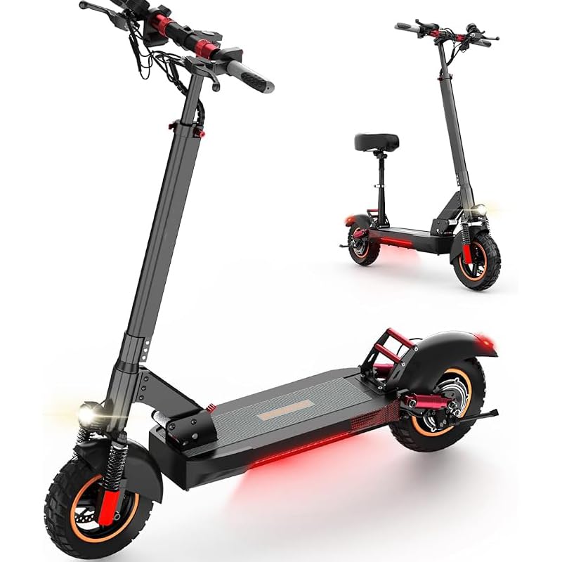 Patinete eléctrico Plegable con Asiento, Velocidad máxima 20km/h, autonomía de 30 Millas, batería de 12,5Ah, Motor de 500w para desplazamientos urbanos,...