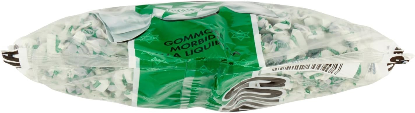 Italian Gourmet Caramelle gommose Farfallina Lakritz-Bonbons dolci 3 x 1kg | Aroma liquirizia, weiche Kaubonbon-Textur, einzeln verpackt für Party, Bar, Gesamtnettogewicht 3 kg + Kostenlos Polpa 400g