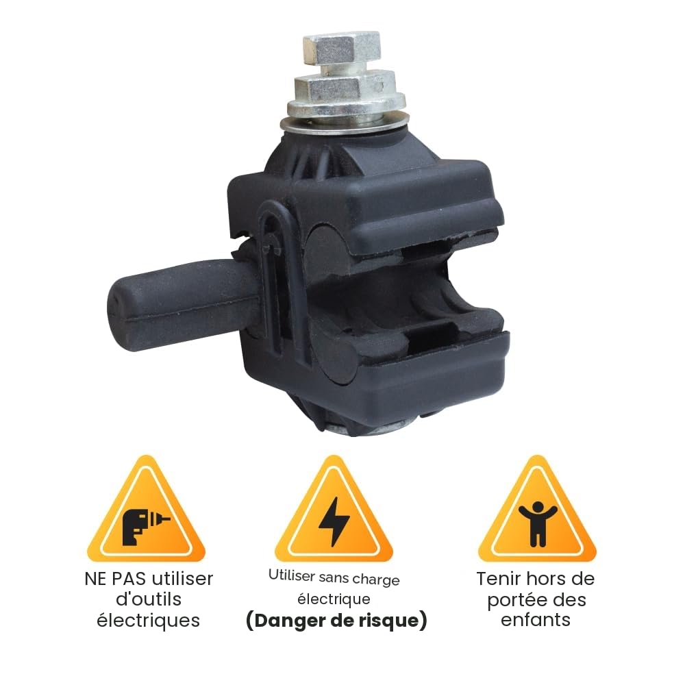 Lot de 2 connecteurs edf de perçage electrique aérien d'isolation pour câbles avec courant, entrée 6/150,mm2 et sortie 4/35mm2