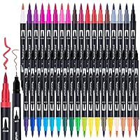 Halobios Dual Tip Brush Pens, 36 Colouring Pens Art Supplies, Fineliner Pen Art Markers for Kids Adult, Watercolour Felt Tip Pen for Drawing Sketching Calligraphy Adult Colouring Books Comic Painting