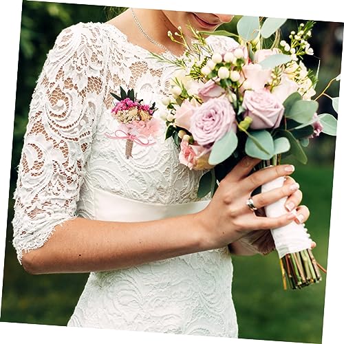 Boutonniere de boda mini hortensia seca Zerodeko miniatura 4