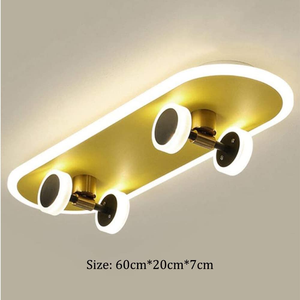 Lampa sufitowa dla dzieci LED deskorolka lampa sufitowa kreatywna lampa do sypialni ściemnialna akryl chłopiec dziewczynka dziecko pokój dziecięcy lampa sufitowa salon jadalnia lampa wisząca,60cm