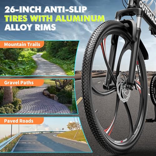 26 Inch Folding Mountain Bike, 21 Speed Full Suspension