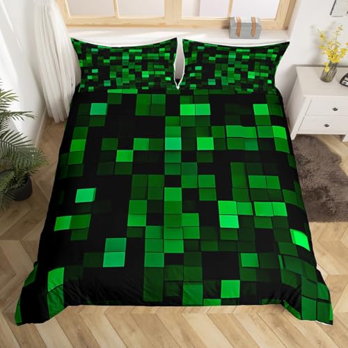 Parure de lit pour enfants Pixelated lit double avec housse de couette et taies d'oreiller