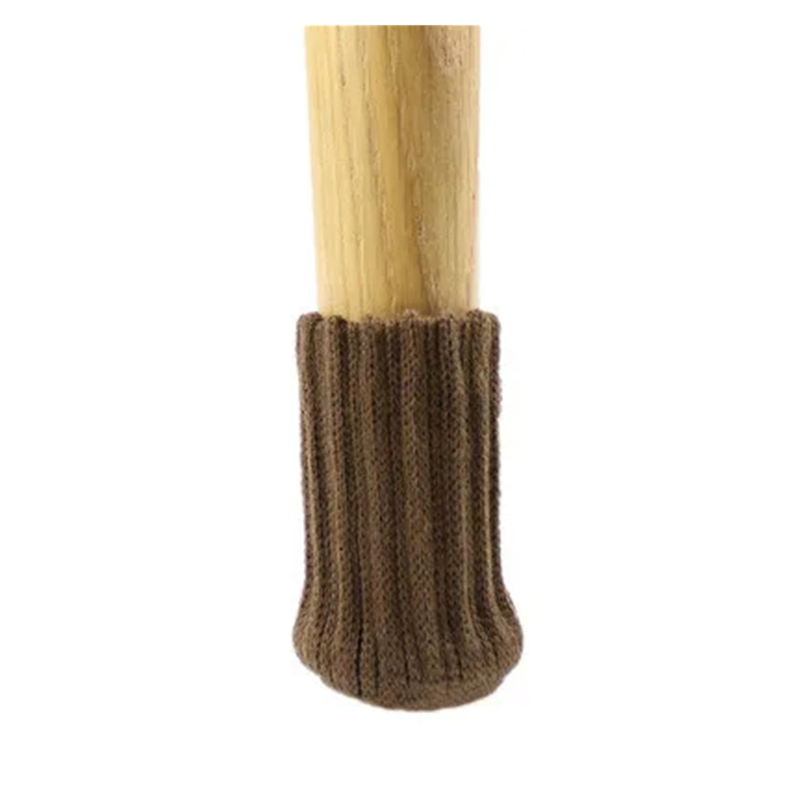 Chair Leg Floor Protectors 4Pcs Knitted Chair Leg Cover Furniture Feet Socks Covers Floor Protectors Caps(4x Coffee)