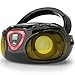Produktbild auna Roadie - CD-Radio, Stereoanlage, Boombox, USB, MP3, UKW-Radiotuner, Bluetooth 2.1, LED-Beleuchtung, 2 x 1,5 W RMS-Leistung, Netz- und Batterie-Betrieb, schwarz