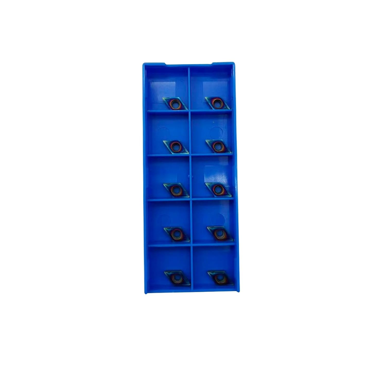 10pcs DCMT070204 Carbide Inserts External Turning Inserts Cutting Tools Processing of Steel Parts and Stainless Steel for Lathe Turning Tool Holder (DCMT070204 Nano Blue)