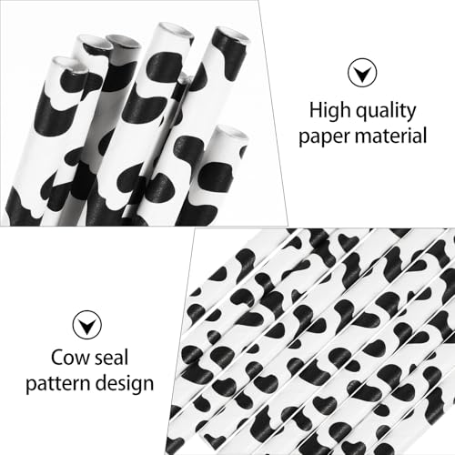 DOITOOL 60 pitillos de papel con diseño vaca miniatura 5