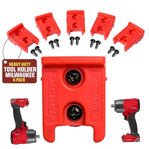 6 Pack Milwaukee M18 Tool Holders with Wall Mount