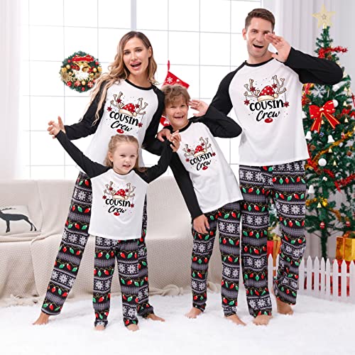 Christmas Pajamas for Family, Buffalo Plaid Cousin Crew Family Christmas Pjs Matching Sets Long Sleeve Xmas Sleepwear3