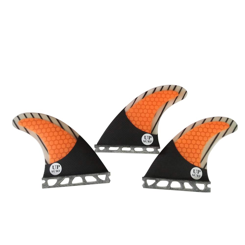 UPSURF Tavola da Surf Future G5/G7 Base Pinne Fibra di Vetro per Tavola da Surf Pinne Stile Tri Fin Thruster Set Carbonio Favo