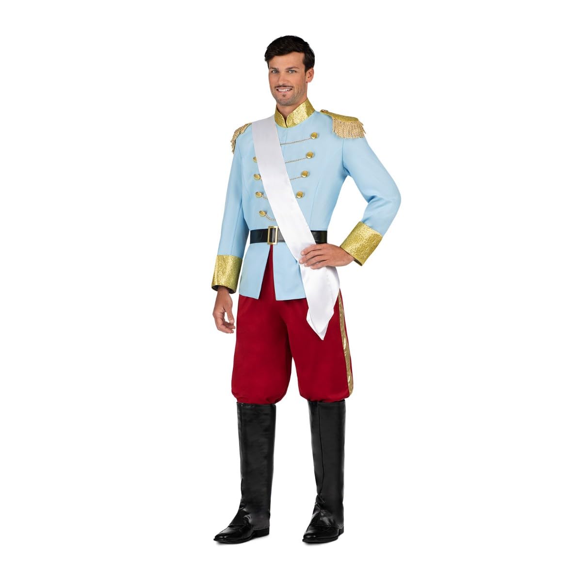 My Other Me ME FUN COMPANY, S.L. Costume Principe Blu M (Giacca, cintura, pantaloni e copristivali)