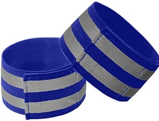 Wambere 8 unidades de bandas reflectantes, reflector de seguridad, cinta reflectante de seguridad, cinta reflectante de seguridad, correa reflectante luminosa, para correr, ciclismo, color azul real