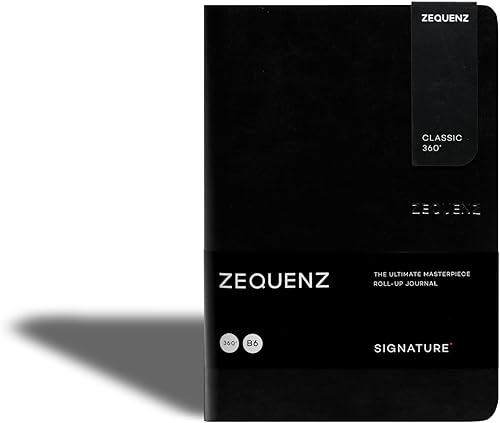 Zequenz Classic 360 Signature Series, Tamaño B6 Mediano, Color Rojo, Papel en blanco, cuaderno de tapa suave, diario encuadernado suave, 5 "x 7",