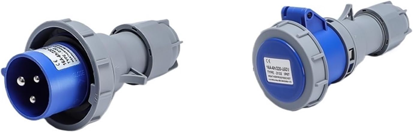 Industrial Aviation and Socket Set Coupler 16a32a Male and Female Butt Power Connector IP67 Waterproof 3/4/5 core(3 pin 32A Plug Movable)