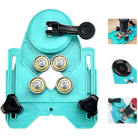BUENTYA Diamond Hole Locator 0.2-3.1inch / 4mm-80mm Adjustable Drill Bit Hole Saw Guide Jig Hole Saw Jig Tile Hole Saw Guide with Vacuum Base Sucker Openings Locator for Ceramic, Glass, Marble Cover