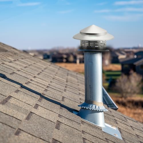 Sombrerete para chimenea de 4.3 pulgadas en acero inoxidable redondo contra lluvia y pájaros 8