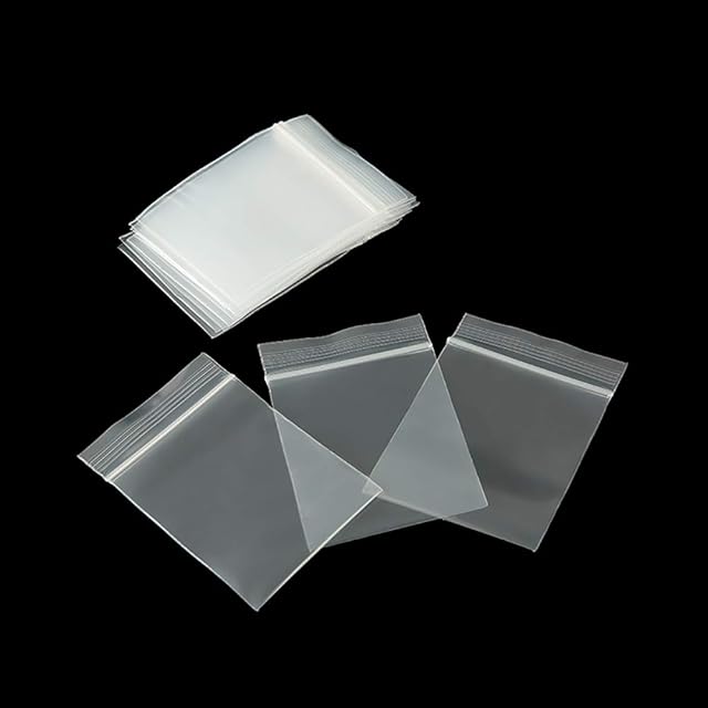 JIHUOO 400 Pcs 4 x 6cm Small Clear Grip Seal Bags Plastic Storage Bags Pouches Ziplock Cellophane Bags