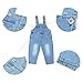 FEOYA Niñas Bebé Petos Vaqueros Overalls Denim Pantalones Tirantes Largos Jeans Strench...