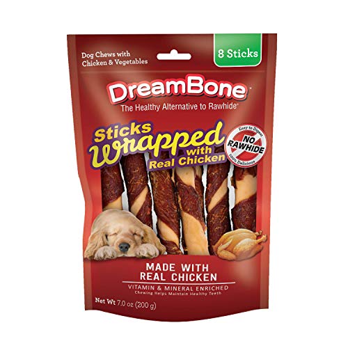 DreamBone Chicken-Wrapped Chews 8 Count, Rawhide-Free Chews for Dogs - Large | 8-Count