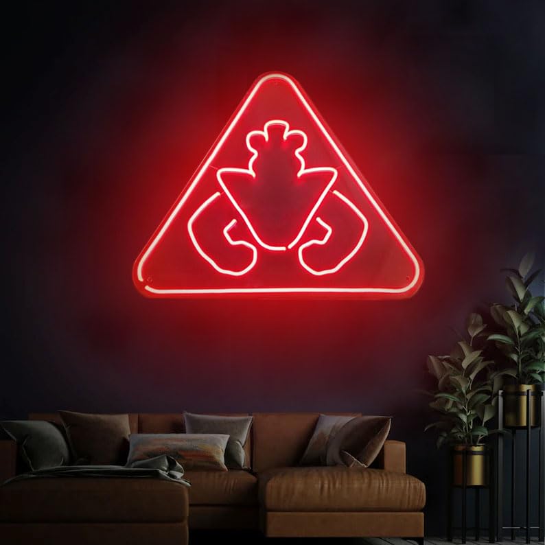 F-N-A-F SB Neon Sign Security Breach Neon Signs, F-n-a-f Security Breach Art Neon Sign, Game Neon Lights, for Wall Bedroom Bar Shop Gamers Room Wall Decor Birthday Christmas Gifts. Size:16inch