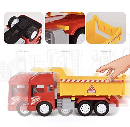 Image of Plastic Big Size Pull Back Vehicles Dumper Truck, Friction Power Toy Trucks for 3+ Years Old Boys and Girls, Light & Sound Toy for Kids - Pack of 1