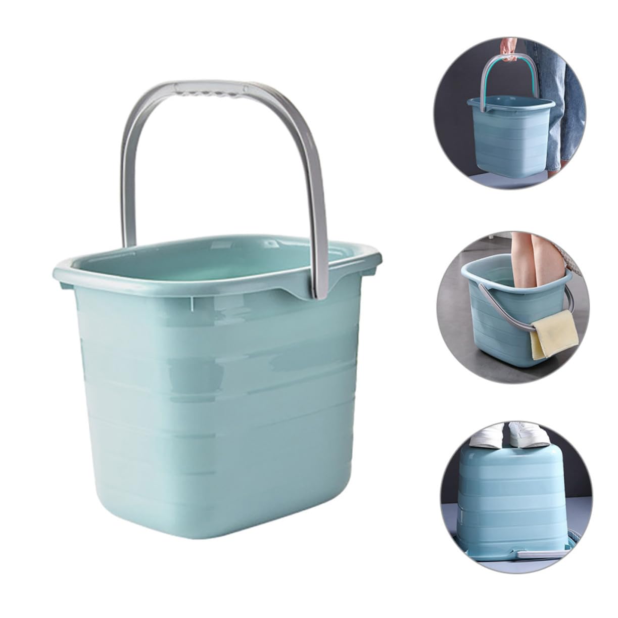 Anneome Secchio Capacità per Acqua Manico Robusto di Plastica Rettangolare e Pulizia per Uso Domestico per Famiglie e Alberghi e Piante da Giardino