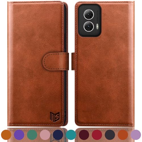 Étui portefeuille Motorola Moto G Power 5G 2024 en similicuir marron chic