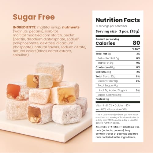 Liberty Orchards, Sugar Free Aplets & Cotlets - Vegan Gourmet Snack, Sugar Free Turkish Delight Candy Gift Box 8 Oz. - image 2