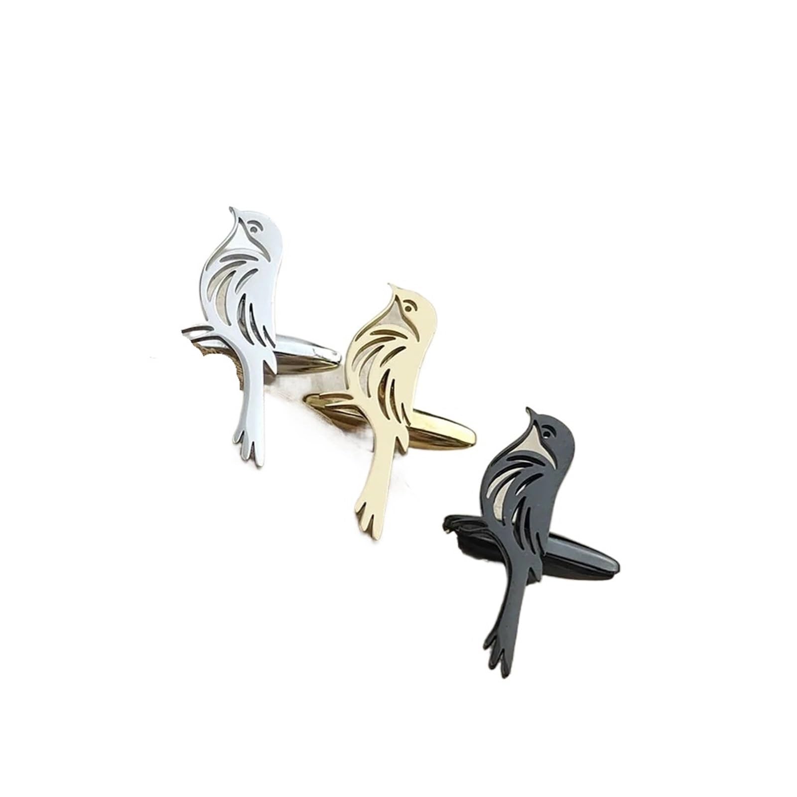 Krawattennadeln für Herren Bird And Magpie Stainless Steel Cufflinks, Waterproof And Non-fading, French Shirt Buttons, Gift For Boyfriend