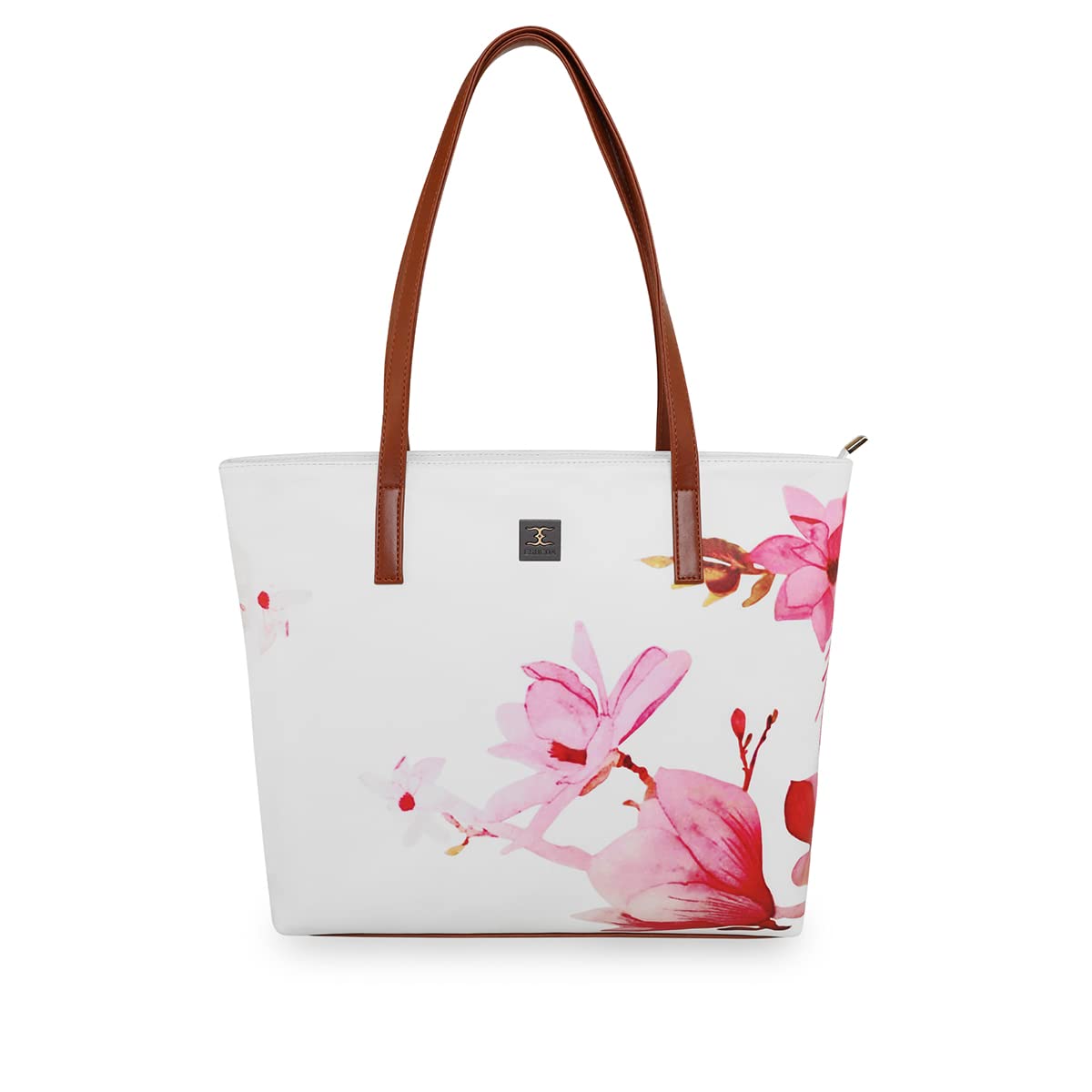 White-Pink Color Floral Printed Handbag For Women's-image-48