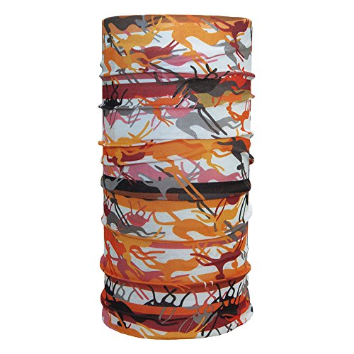 ebos Pañuelo Multifuncional?Braga de Cuello| Bufanda Multiusos | Bandana | Pañuelo de Cuello | Pañuelo de Cabeza | versátil e Ingenioso | Diferentes diseños (Ethno Naranja)