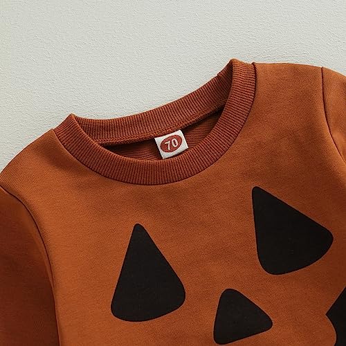 Lucikamy Toddler Baby Boy Halloween Outfit Long Sleeve Ghost/Pumpkin Sweatshirt Tops Elastic Pants 2Pcs Fall Winter Clothes thumb #4