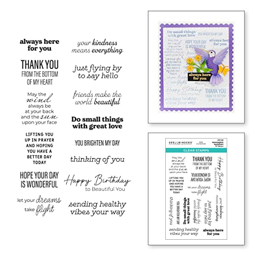 Spellbinders- Hummingbird Sentiments Clear Stamp Set from The Bibi's Hummingbirds Collection, ONE - Image 2