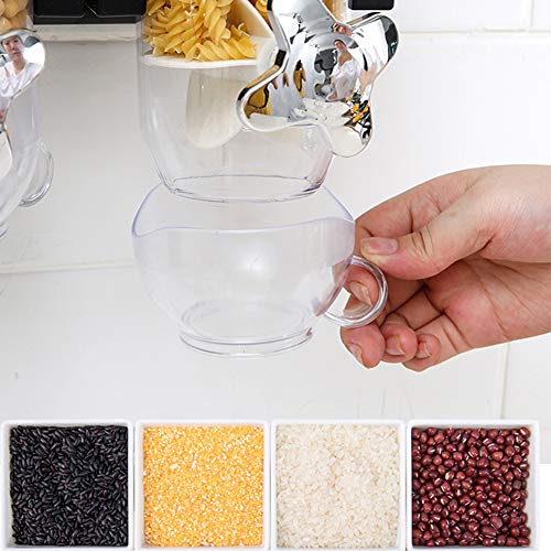 Dispensador de cereales triple de pared para cocina organizada con tres botes plata 7