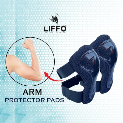 Image of Liffo Skating Guard Skating Kit Protective Skating Guard Kit for Skating, Cycling, Running for Kids,Boys,Girls,Men & Women (HSG) (HP-Black, S)
