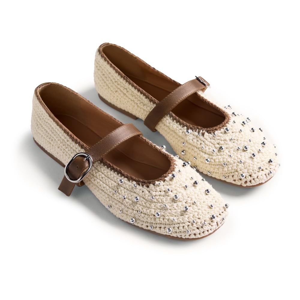 GIOSEPPO Women's Manyoni Mary Jane Flat, Ivory White, 3.5 UK