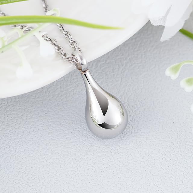 XIUDA Teardrop Urn Necklace for Ashes Memorial Cremation Jewelry Ashes Keepsake Urns Pendant Necklace for Ashes for Women Men3